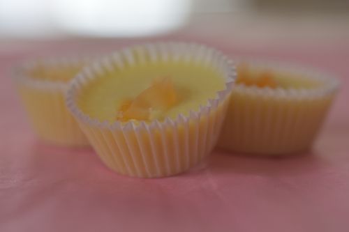 Milch-Kakaobutter Badepraline Orange Zellglas Tütchen